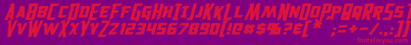 SolitariumItalic Font – Red Fonts on Purple Background