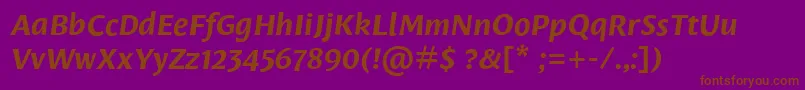 LeksasansproBoldItalic Font – Brown Fonts on Purple Background