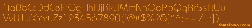 BauhauscLight Font – Orange Fonts on Brown Background