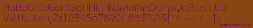 BauhauscLight Font – Purple Fonts on Brown Background