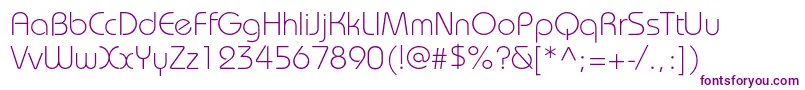 BauhauscLight-fontti – violetit fontit valkoisella taustalla