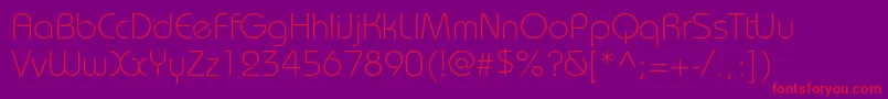 BauhauscLight Font – Red Fonts on Purple Background