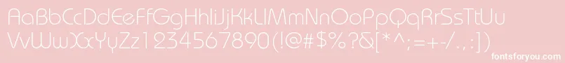 BauhauscLight-fontti – valkoiset fontit vaaleanpunaisella taustalla