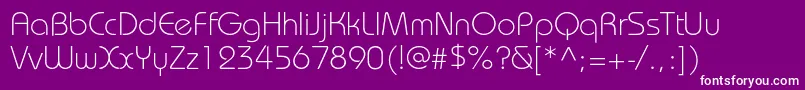 フォントBauhauscLight – 紫の背景に白い文字