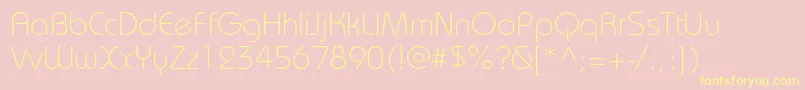 BauhauscLight-fontti – keltaiset fontit vaaleanpunaisella taustalla