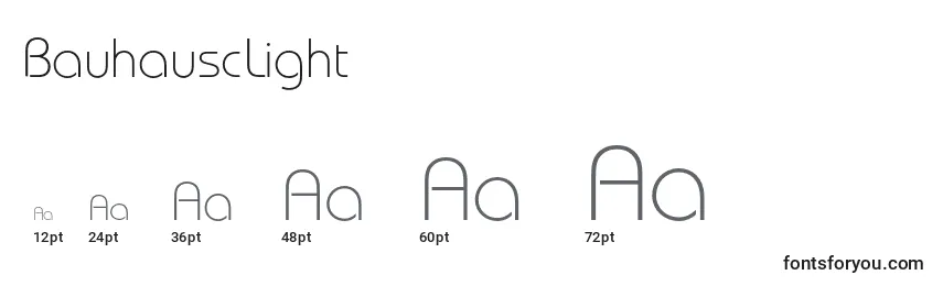 BauhauscLight Font Sizes