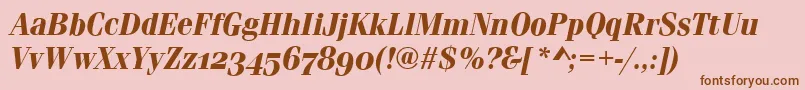 FerraraOsfBolditalic Font – Brown Fonts on Pink Background