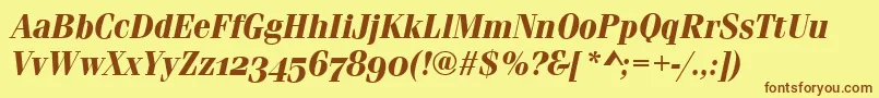 FerraraOsfBolditalic Font – Brown Fonts on Yellow Background