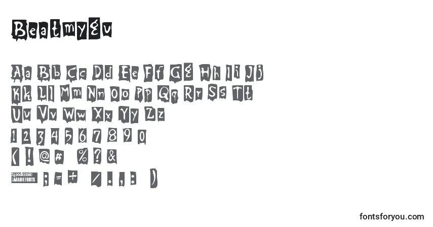 Шрифт Beatmygu – алфавит, цифры, специальные символы