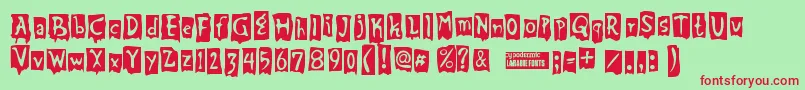 フォントBeatmygu – 赤い文字の緑の背景