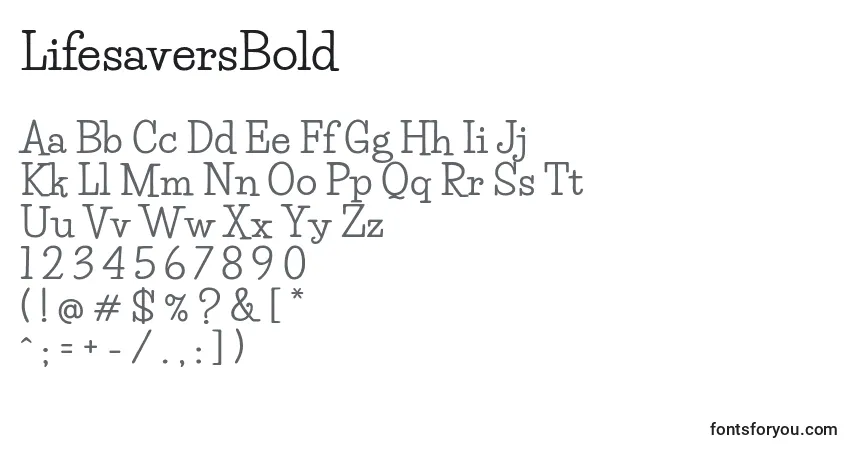 Шрифт LifesaversBold – алфавит, цифры, специальные символы