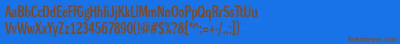 Dynagroteskdc Font – Brown Fonts on Blue Background