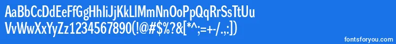Dynagroteskdc Font – White Fonts on Blue Background