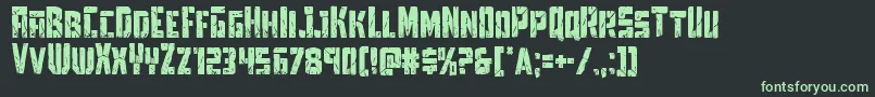 Towerruinscond Font – Green Fonts on Black Background