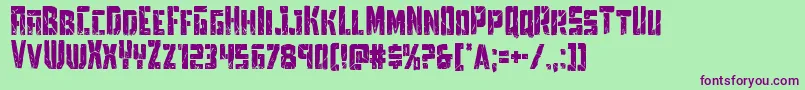 Towerruinscond Font – Purple Fonts on Green Background