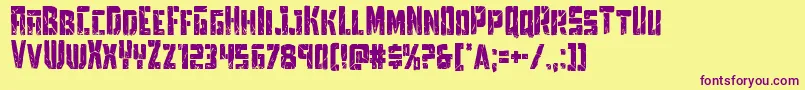 Towerruinscond Font – Purple Fonts on Yellow Background