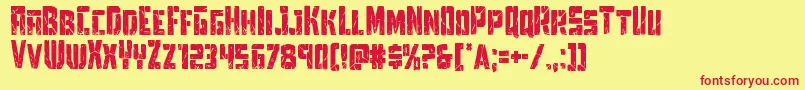 Towerruinscond Font – Red Fonts on Yellow Background