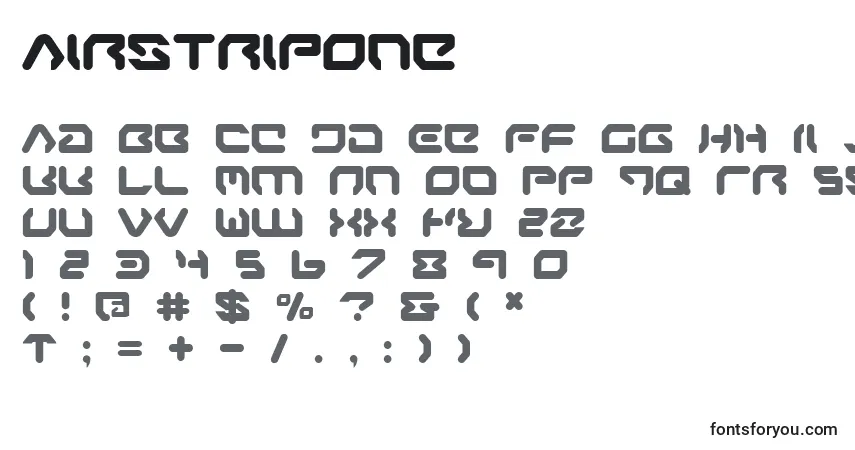 Fuente AirstripOne - alfabeto, números, caracteres especiales