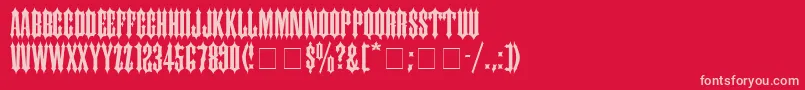 Ireland Font – Pink Fonts on Red Background