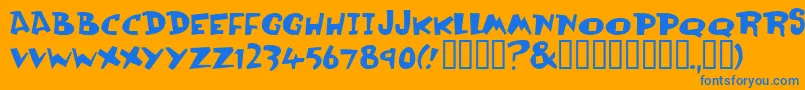 Ollic Font – Blue Fonts on Orange Background