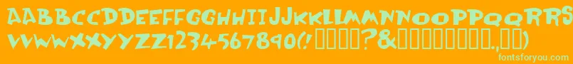 Ollic Font – Green Fonts on Orange Background