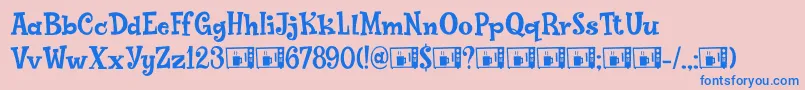 PoptyPingDemo Font – Blue Fonts on Pink Background