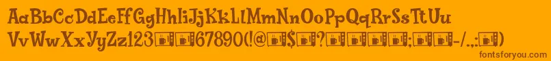 PoptyPingDemo Font – Brown Fonts on Orange Background