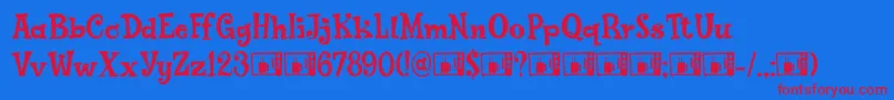 PoptyPingDemo Font – Red Fonts on Blue Background