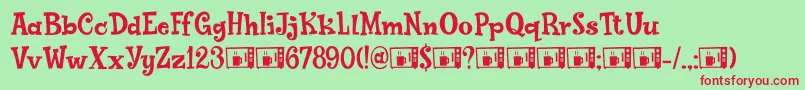 PoptyPingDemo Font – Red Fonts on Green Background