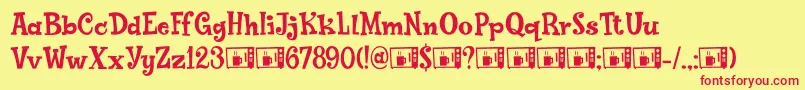 PoptyPingDemo Font – Red Fonts on Yellow Background