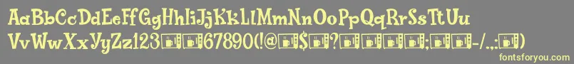 PoptyPingDemo Font – Yellow Fonts on Gray Background