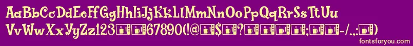 PoptyPingDemo Font – Yellow Fonts on Purple Background