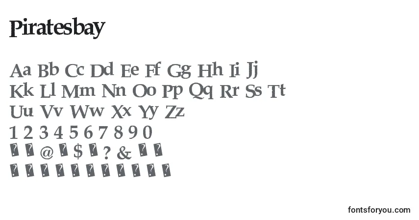 A fonte Piratesbay – alfabeto, números, caracteres especiais