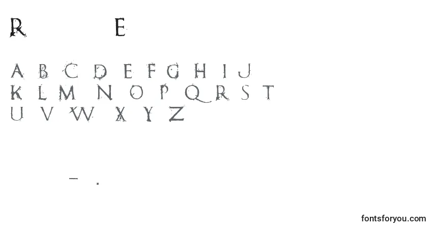 Schriftart RomanumEst – Alphabet, Zahlen, spezielle Symbole