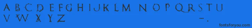 フォントRomanumEst – 黒い文字の青い背景