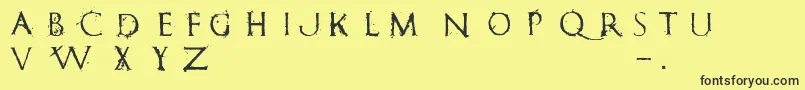 RomanumEst-fontti – mustat fontit keltaisella taustalla