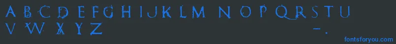 RomanumEst-fontti – siniset fontit mustalla taustalla
