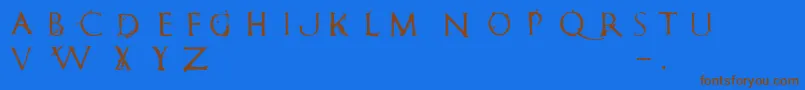 RomanumEst-fontti – ruskeat fontit sinisellä taustalla