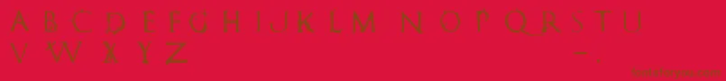 RomanumEst-fontti – ruskeat fontit punaisella taustalla
