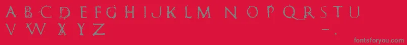 RomanumEst-Schriftart – Graue Schriften auf rotem Hintergrund