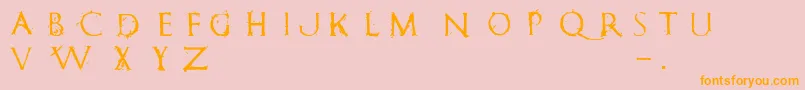 RomanumEst-fontti – oranssit fontit vaaleanpunaisella taustalla