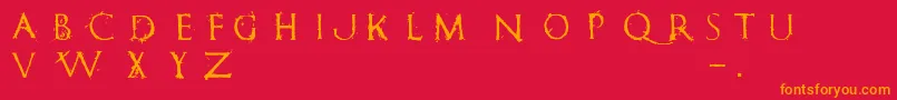 RomanumEst Font – Orange Fonts on Red Background