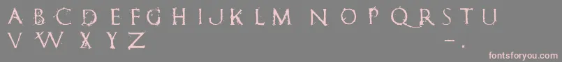 フォントRomanumEst – 灰色の背景にピンクのフォント