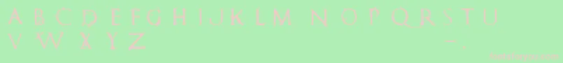 フォントRomanumEst – 緑の背景にピンクのフォント