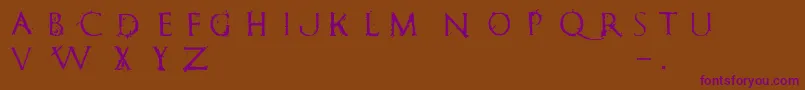 RomanumEst Font – Purple Fonts on Brown Background