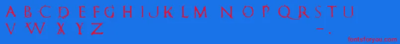 フォントRomanumEst – 赤い文字の青い背景
