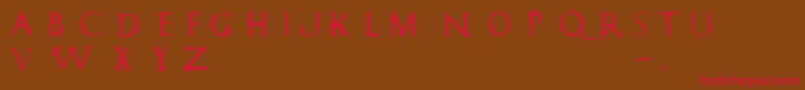 RomanumEst Font – Red Fonts on Brown Background