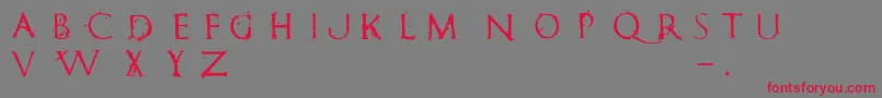 フォントRomanumEst – 赤い文字の灰色の背景