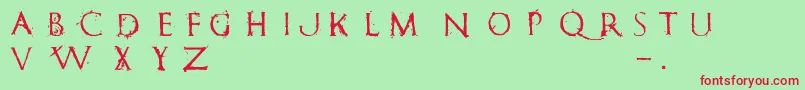 RomanumEst-Schriftart – Rote Schriften auf grünem Hintergrund