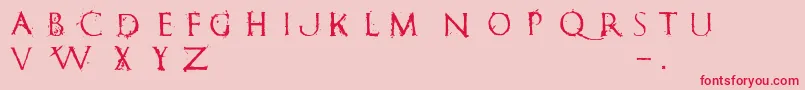 フォントRomanumEst – ピンクの背景に赤い文字